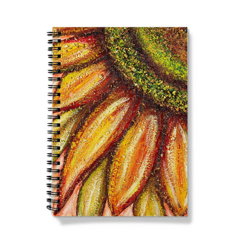 artistic notebook journal with a colourful sunflower on the front cover