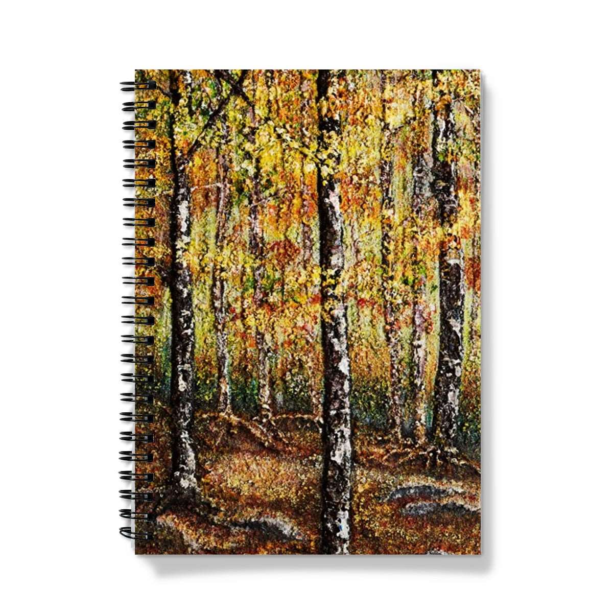 Artistic Journal Notebook Forest of Gold with a design of an Canadian forest in golds & auburns etc, beautiful design