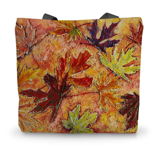 Artistic Durable Tote Bag Tutti Frutti is a very bright & cheerful design of colourful autumnal maple leaves