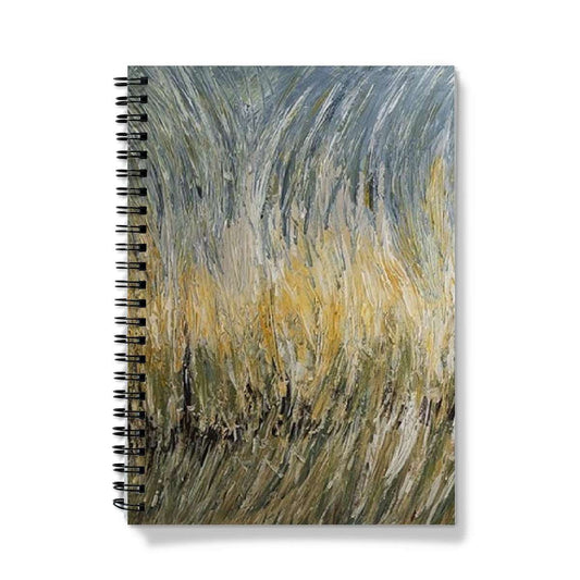 Artistic Journal Notebook Wheat Field with an abstract painting of the  golden wheat field reaching up through to blues skies.  Painted with a pallet knife