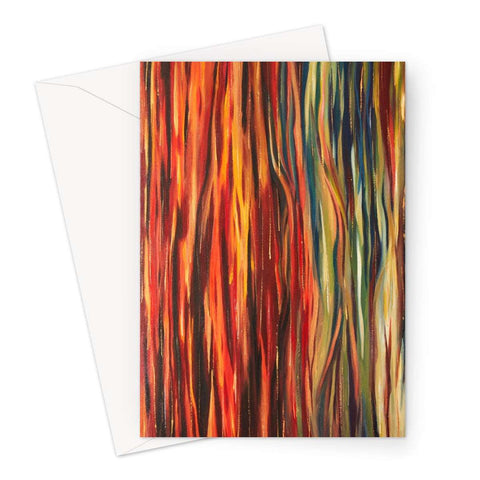 Artistic Blank Greeting Card Life's Woven Tapestry is a woven mixture of earths & natures colours from the ground through the sea up to the moonlit sky