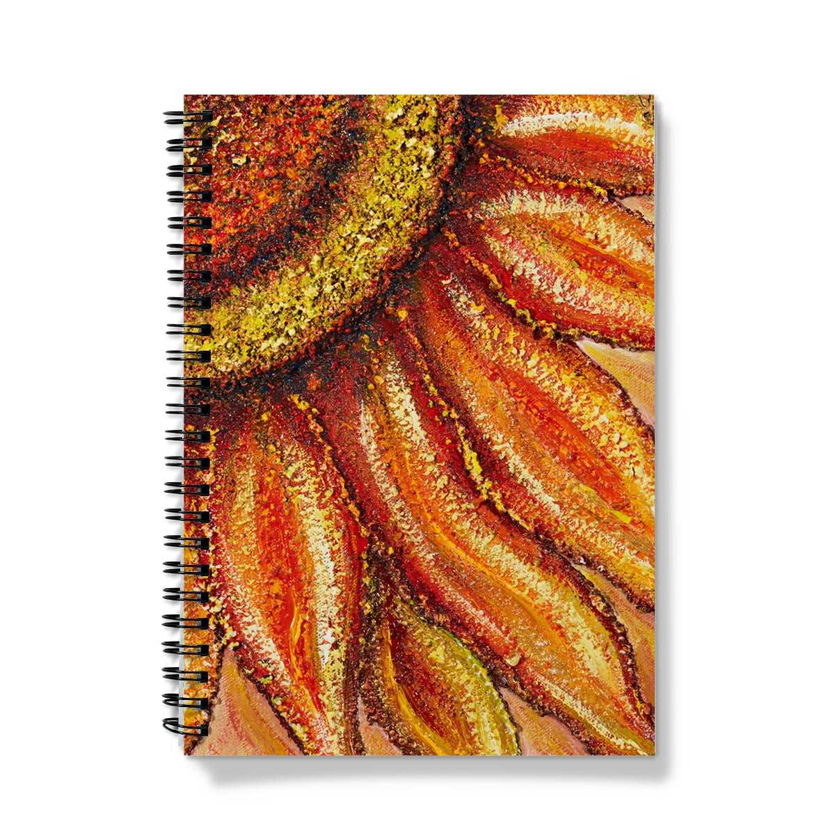 artistic notebook journal with orange & yellow design on cover