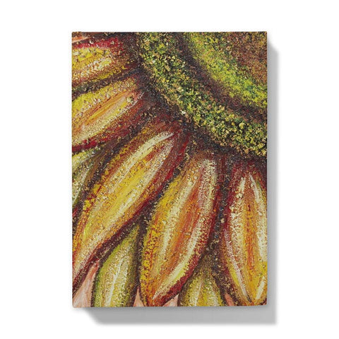 Artistic Hardback Journal Sunflower Passion  in lots of rich colours.  The centre of the sunflower is green & bronze et rouge, beautiful design.