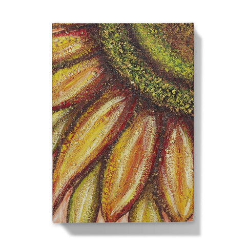 Artistic Hardback Journal Sunflower Passion in lots of rich colours. The centre of the sunflower is green & bronze et rouge, beautiful design.