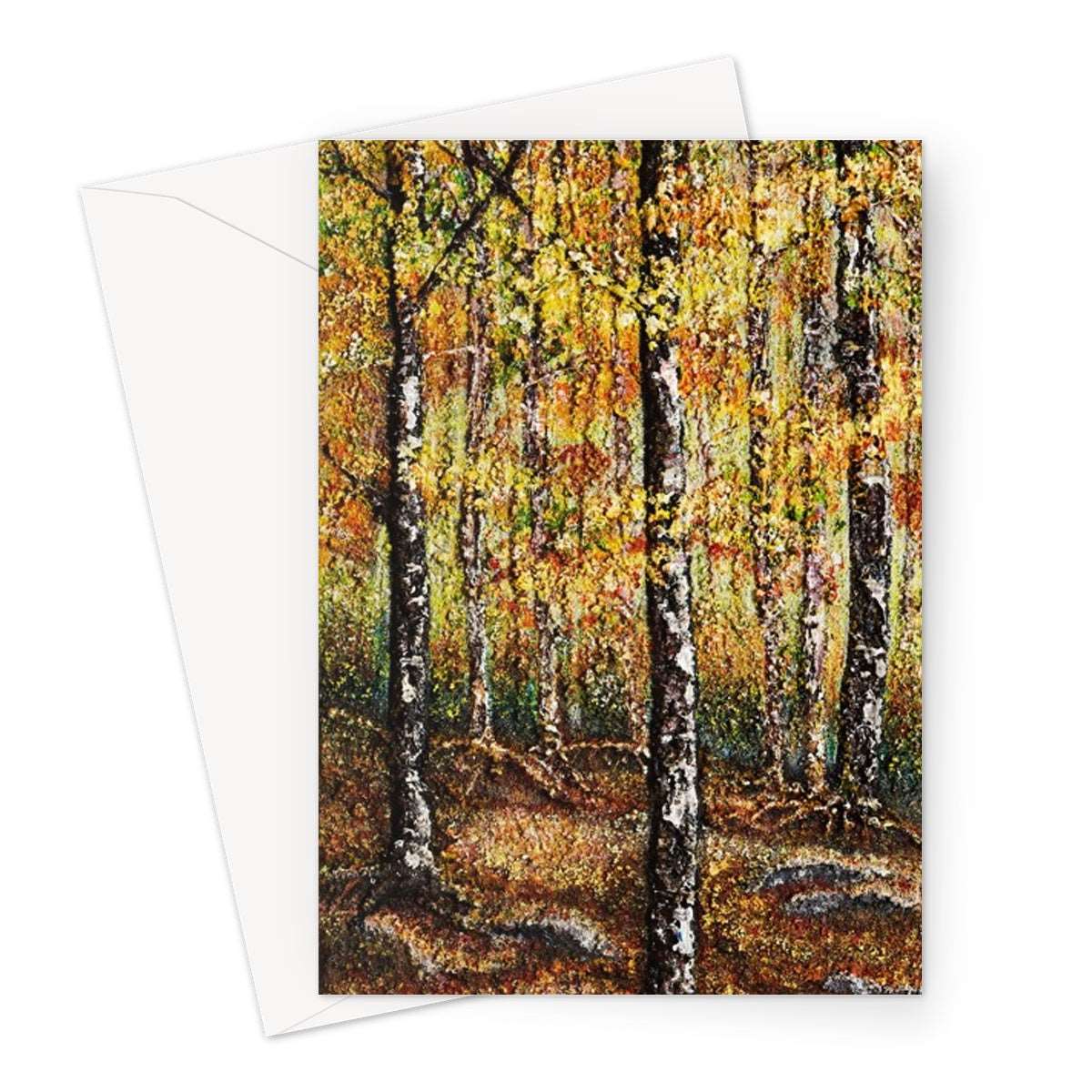 Artistic Blank Greeting Card Forest of Gold