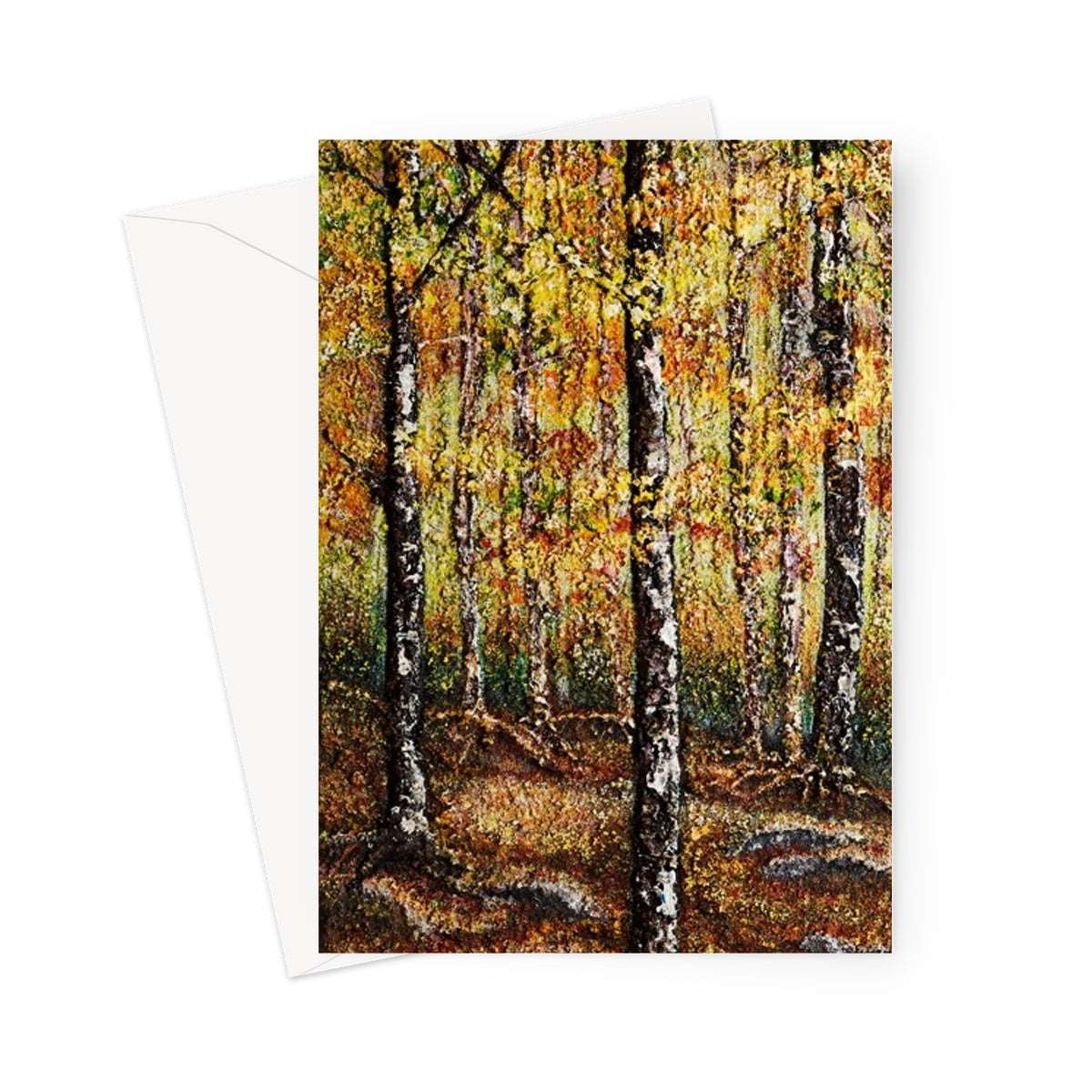 Artistic Blank Greeting Card Forest of Gold