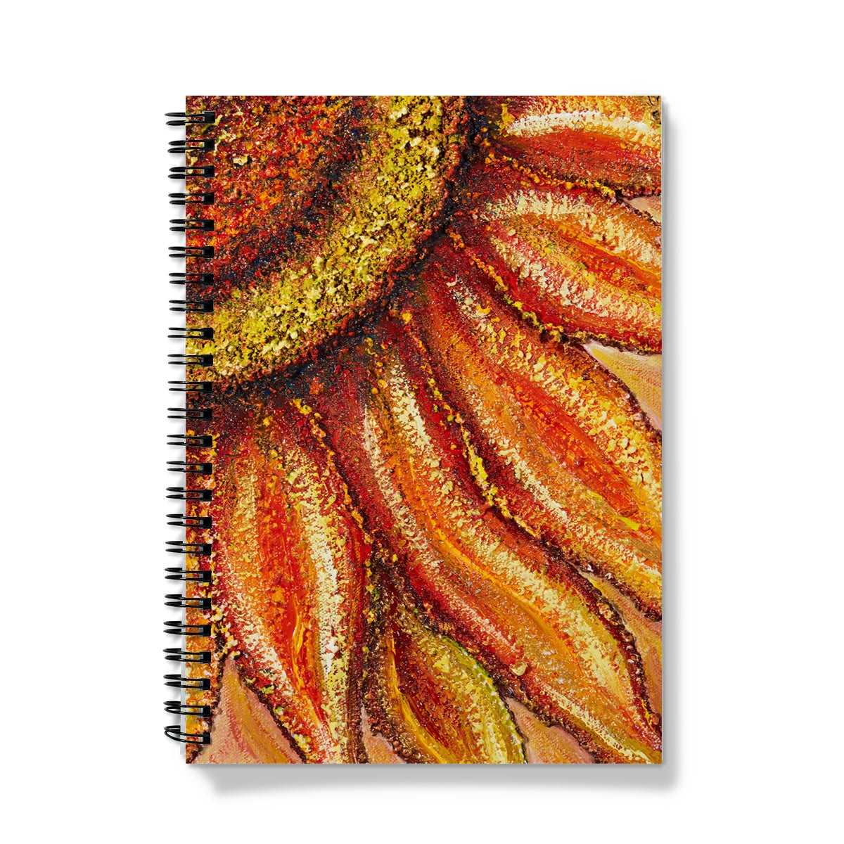 artistic notebook journal with orange & yellow design on cover