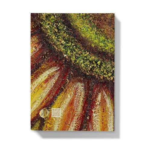 Artistic Hardback Journal Sunflower Passion  in lots of rich colours.  The centre of the sunflower is green & bronze et rouge, beautiful design.