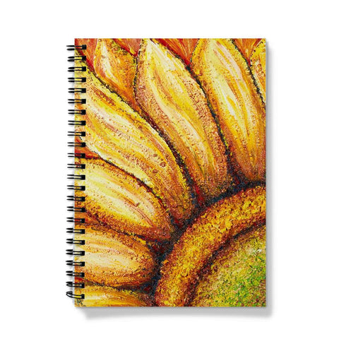 artistic notebook journal with a yellow sunflower on the cover