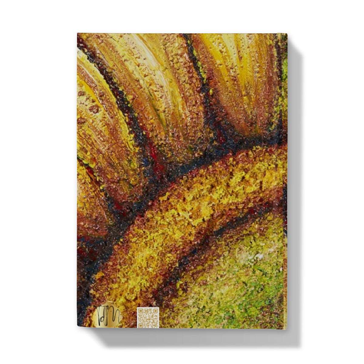 Artistic Hardback Journal Sunflower Passion with yellow & gold petals and a beautiful rich green and yellow and amber middle colours.