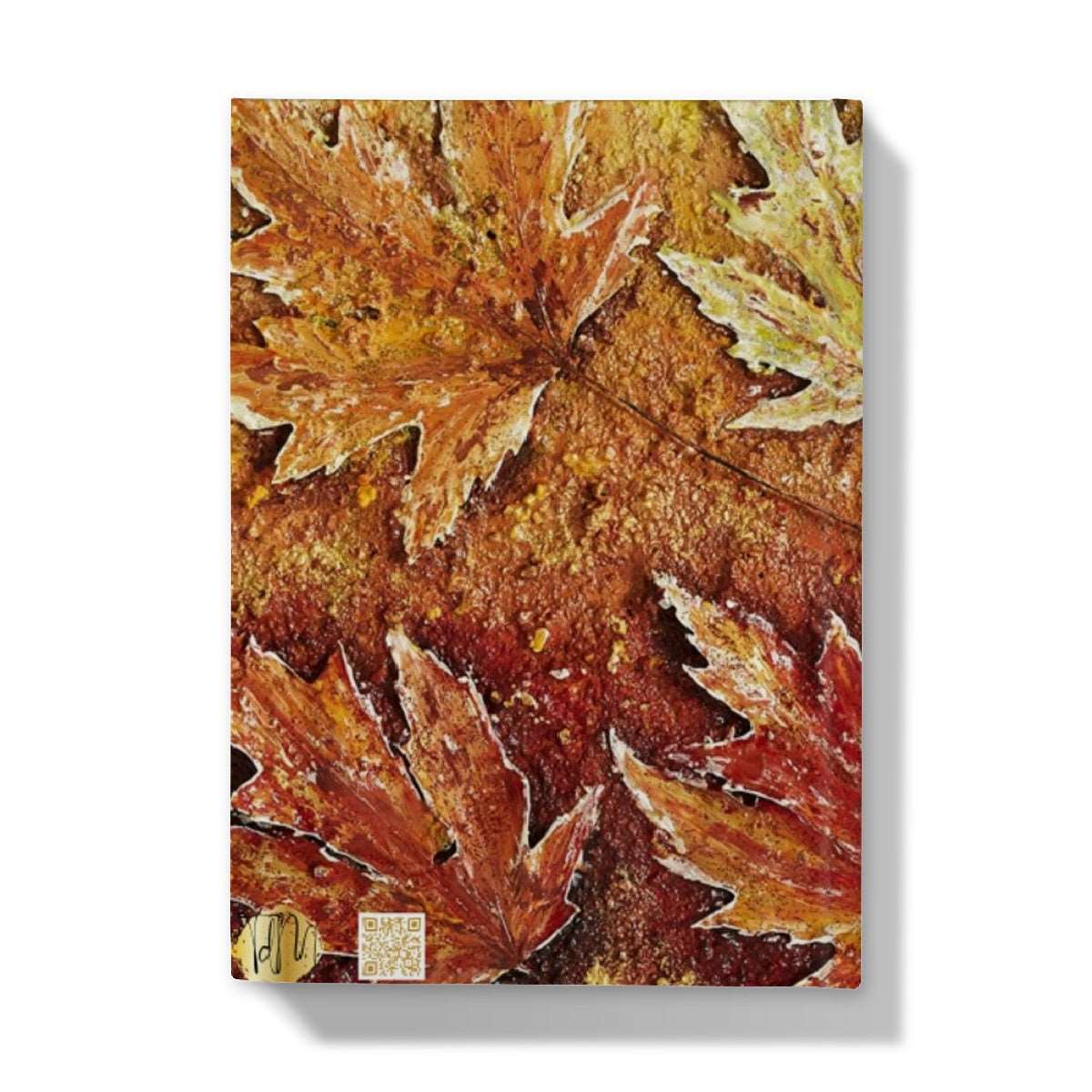 Artistic Hardback Journal Autumn Leaves with golden colours through to auburns, & soft bronze coloured maple leaves