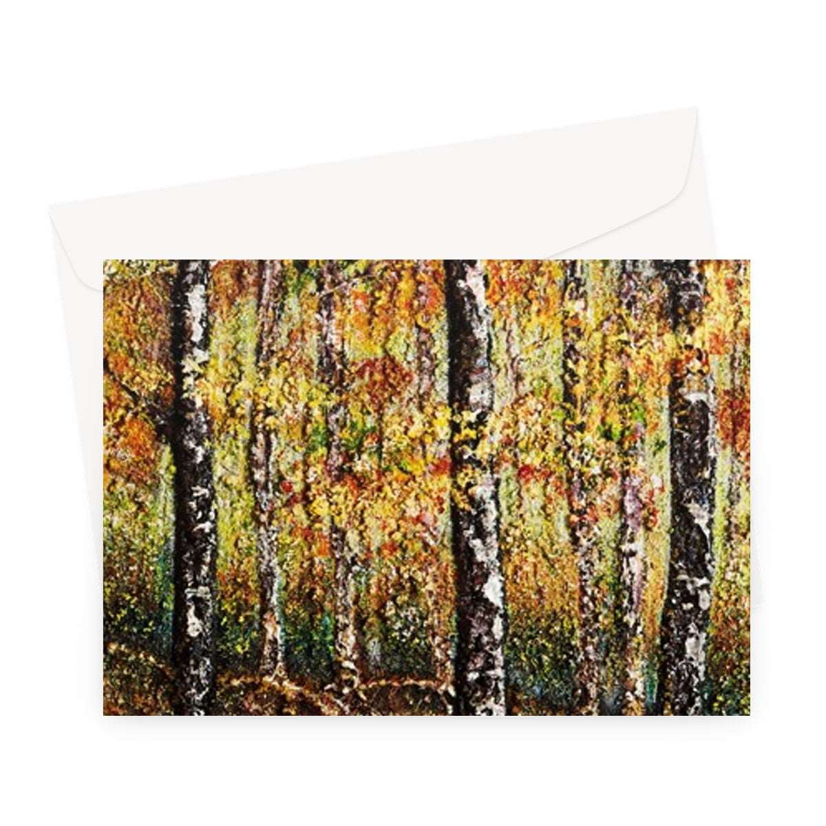 Artistic Blank Greeting Card Forest of Gold