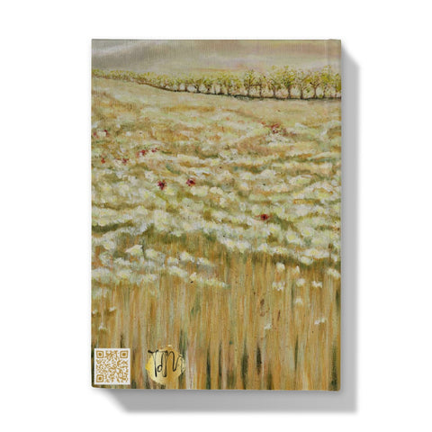 Artistic Shades of a wild field Hardback Journal of a beautiful wild field in the country side of white flowers wheat & the odd red poppy.