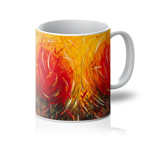 This unique, one-of-a-kind gloss finished Mug designed by Toiles de Michelle, is perfect for holding your favourite hot drinks. Colour your world and bring some art and joy to your daily cups of hot beverages. A quality print mug crafted from high-quality materials and finished with a glaze coating; this mug is built to last. beautiful yet durable and has been tested to 100+ dishwasher cycles. Colours of golden yellows & reds