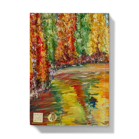 Reflections Hardback Journal with beautiful colourful trees in the fall in Canada, with the bright colours reflecting in the water.