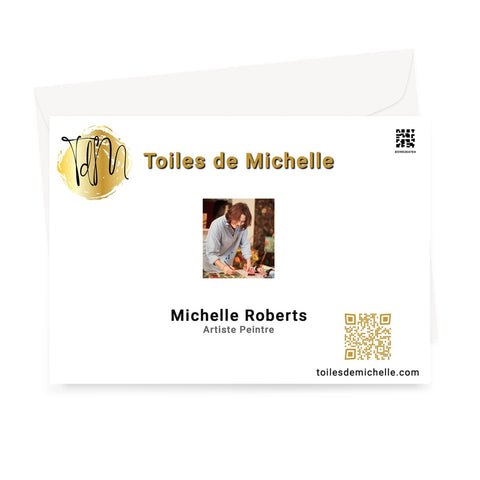 ogo, QR code & photo of artist Michelle Roberts