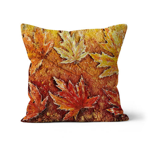 Autumn Leaves Throw Pillow with beautiful rich colours of autumn.  Golds, bronzes, auburns through to oranges