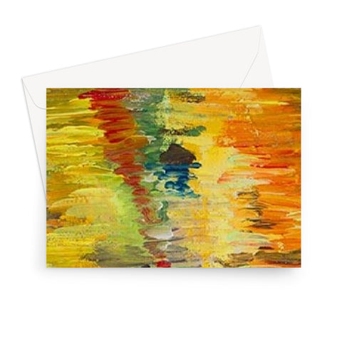 Artistic Reflections Blank Greeting Card is a colourful scence, close up of reflections of Canadian trees in the fall.  Rippling waters soaked in all colours bright & clear