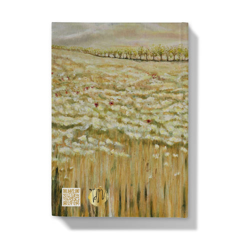 Artistic Shades of a wild field Hardback Journal of a beautiful wild field in the country side of white flowers wheat & the odd red poppy.