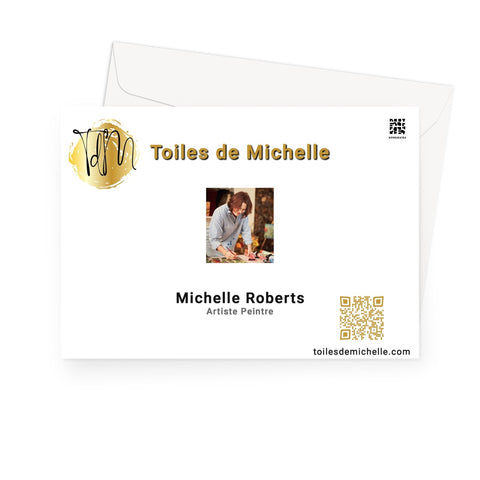 QR code, logo & photo of Michelle Roberts