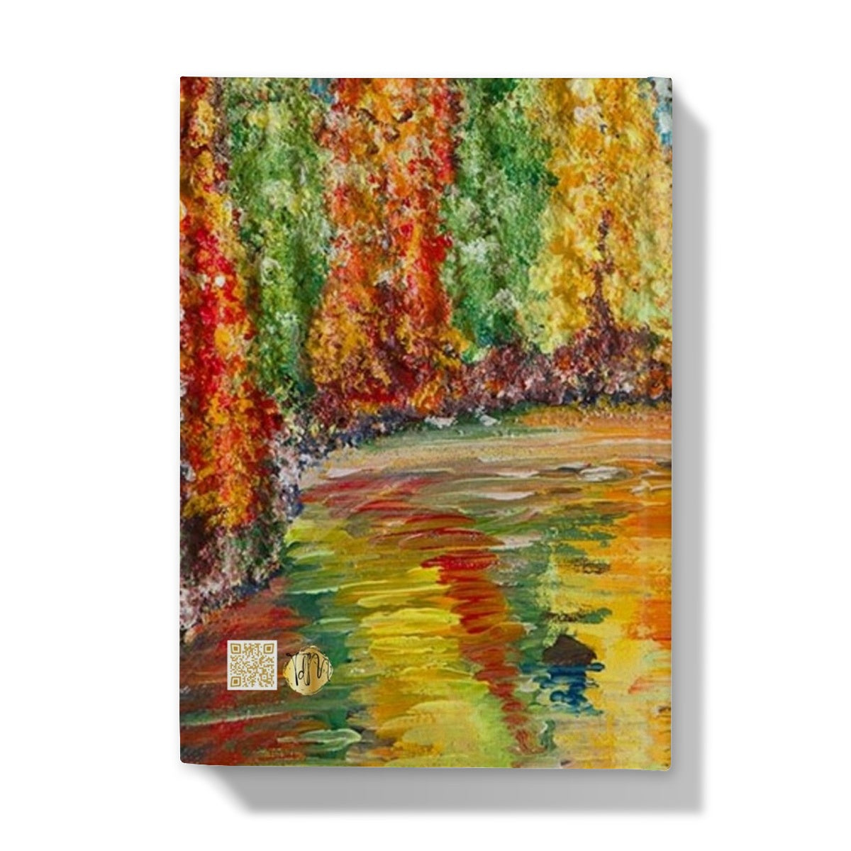 Reflections Hardback Journal with beautiful colourful trees in the fall in Canada, with the bright colours reflecting in the water.