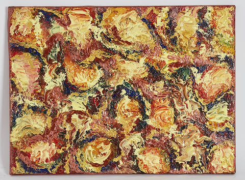 Canvas print wall art Fruits de Mer, An abstract painting of mixed colours & swirling patterns.  Colours of sea foods, of winkles & muscles etc.  Larger swirling patterns of creams beige and golds as found in oysters.  One could call it a dish of paella! 