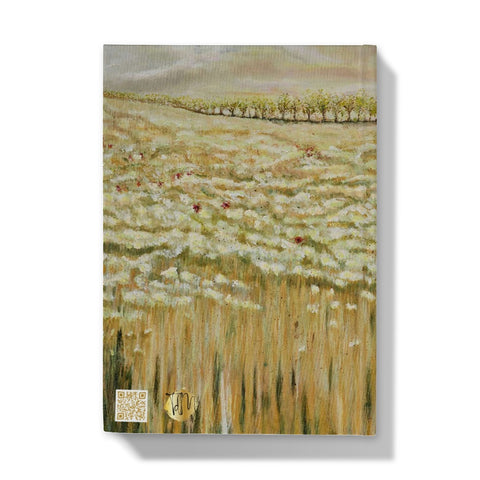 Artistic Shades of a wild field Hardback Journal of a beautiful wild field in the country side of white flowers wheat & the odd red poppy.