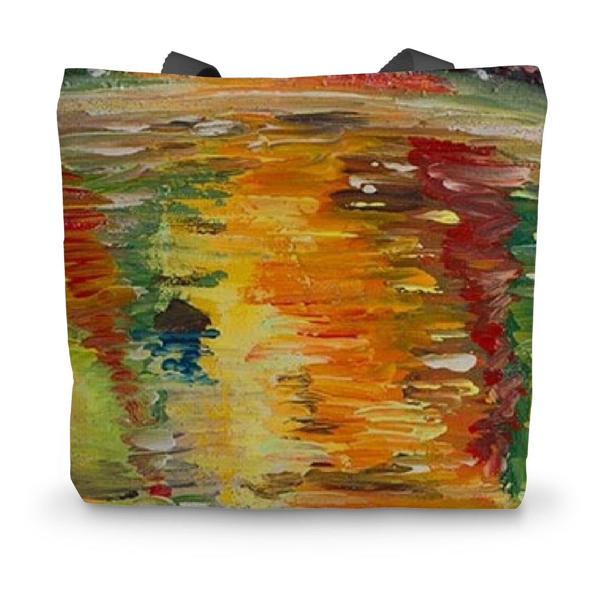 Artistic Durable Tote Bag Reflections has the image of the colours from the maple trees in Canada in the fall by the lake.  All the autumnal colours in a shimmering spectacle!