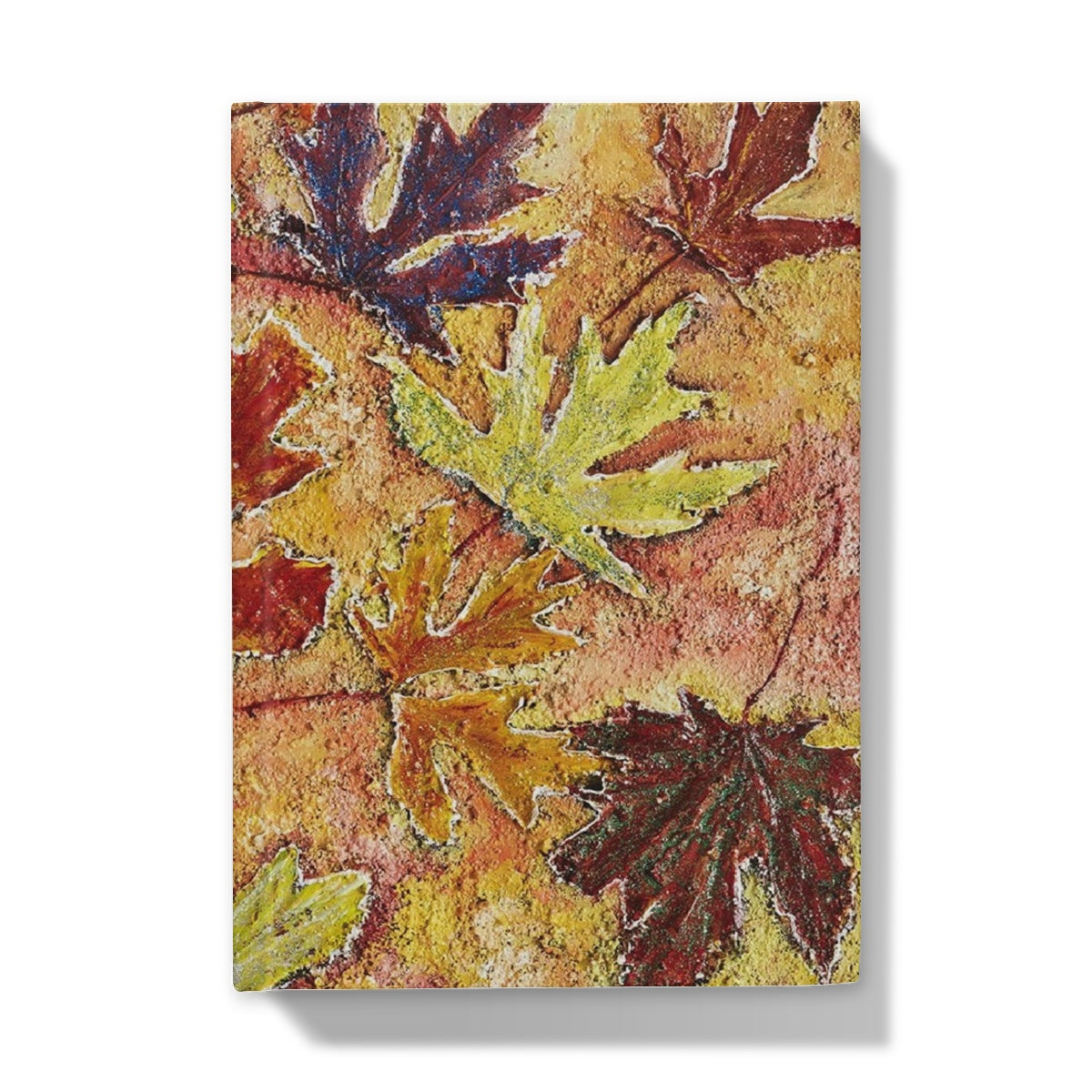 Tutti Frutti Hardback Journal with all colours of a rainbow on maple leaves that sparkle as they do in Canada.  Beautiful & imaginative