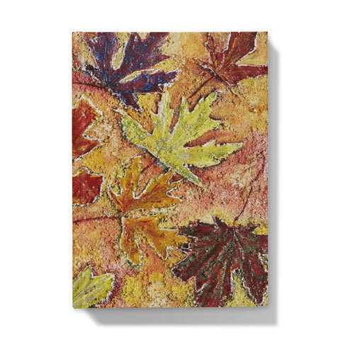 Tutti Frutti Hardback Journal with all colours of a rainbow on maple leaves that sparkle as they do in Canada.  Beautiful & imaginative